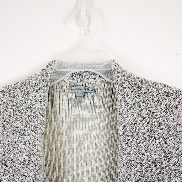 Women's Olivia Sky Heather Vanilla Boucle Wool Blend Vest, Gray, Size Medium - Picture 4 of 11
